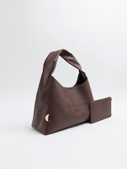 River Island Brown Debossed Logo Slouch Bag - Image 5 of 6