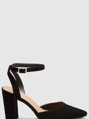 Novo širok kroj Ivie Block čevlji z visoko peto Point Toe Ankle Strap salonar - Slika 2 iz 5