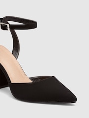 Novo širok kroj Ivie Block čevlji z visoko peto Point Toe Ankle Strap salonar - Slika 4 iz 5