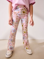 Pink Floral Flare Leggings (3-16yrs) - Image 1 of 8