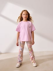 Pink Floral Flare Leggings (3-16yrs) - Image 2 of 8