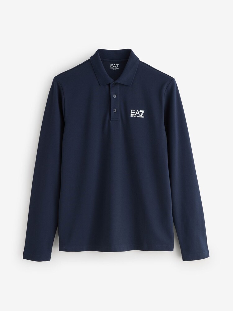 EA7 Regular Fit Long Sleeve Polo Shirt - Image 1 of 1 EA7 Regular Fit Long Sleeve Polo Shirt - Image 1 of 1