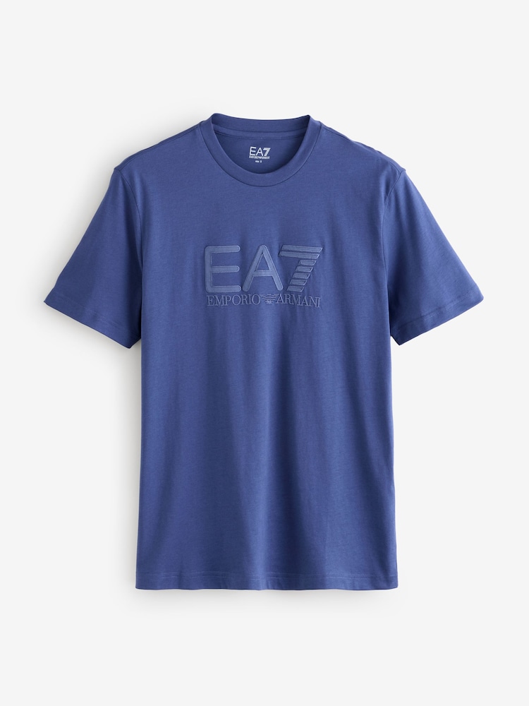 EA7 Regular Fit Blue T-Shirt - Image 1 of 1 EA7 Regular Fit Blue T-Shirt - Image 1 of 1