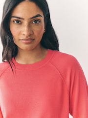 Coral Pink Soft Touch Crew Neck Cotton Rich Jumper - Image 4 of 7