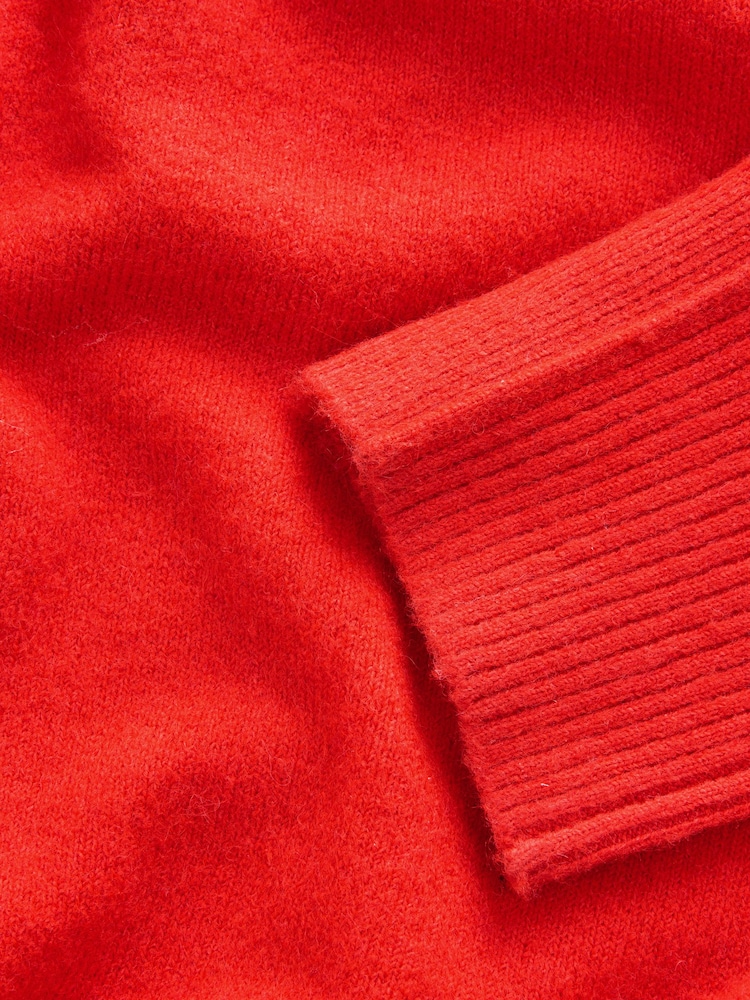 Red Crew Neck Knitted Jumper with Wool - Image 10 of 10