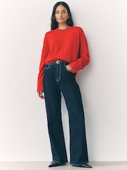 Red Crew Neck Knitted Jumper with Wool - Image 2 of 10