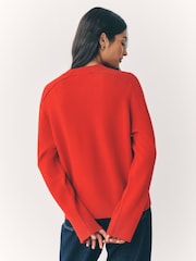 Red Crew Neck Knitted Jumper with Wool - Image 5 of 10