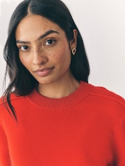 Red Crew Neck Knitted Jumper with Wool - Image 6 of 10