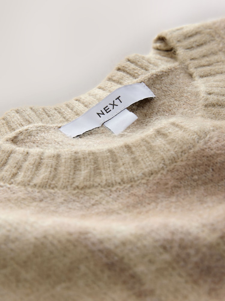 Neutral Check Brushed Crew Neck Knitted Pocket Tank - Image 8 of 8 Neutral Check Brushed Crew Neck Knitted Pocket Tank - Image 8 of 8