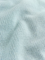 Light Blue 100% Lambswool V Neck Knitted Short Sleeve Jumper - Image 7 of 7