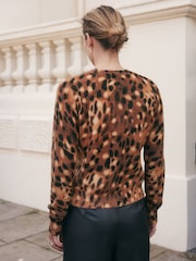 Neutral Deer Printed Crew Neck Jumper - Image 2 of 8
