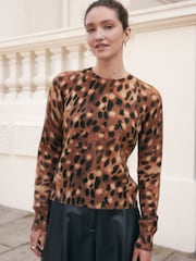 Neutral Deer Printed Crew Neck Jumper - Image 3 of 8