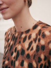 Neutral Deer Printed Crew Neck Jumper - Image 5 of 8
