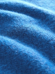 Bright Blue Open Collar Polo Half Sleeve Jumper With Wool - Image 8 of 8