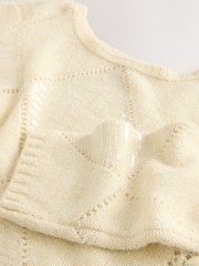 Ecru Off The Shoulder Sequin Argyle Jumper - Image 6 of 6