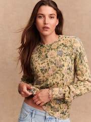 Blush Pink Floral Printed Crew Neck Jumper - Image 1 of 8