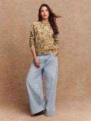 Blush Pink Floral Printed Crew Neck Jumper - Image 3 of 8