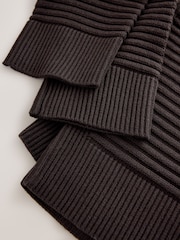 Chocolate Brown Ribbed V-Neck Knitted Jumper - Image 7 of 8