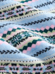 Light Blue Fairisle Super Soft Crew Neck Long Sleeve Jumper - Image 7 of 8