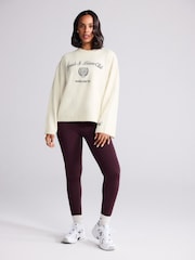 Ecru - Jumpers esportivo com estampa gráfica bordada e wool - Imagem 2 de 9