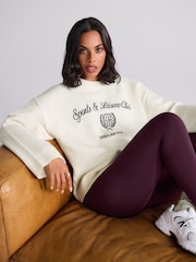 Ecru - Jumpers esportivo com estampa gráfica bordada e wool - Imagem 4 de 9