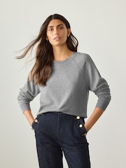 Grey Soft Touch Crew Neck Cotton Rich Jumper - Image 1 of 7