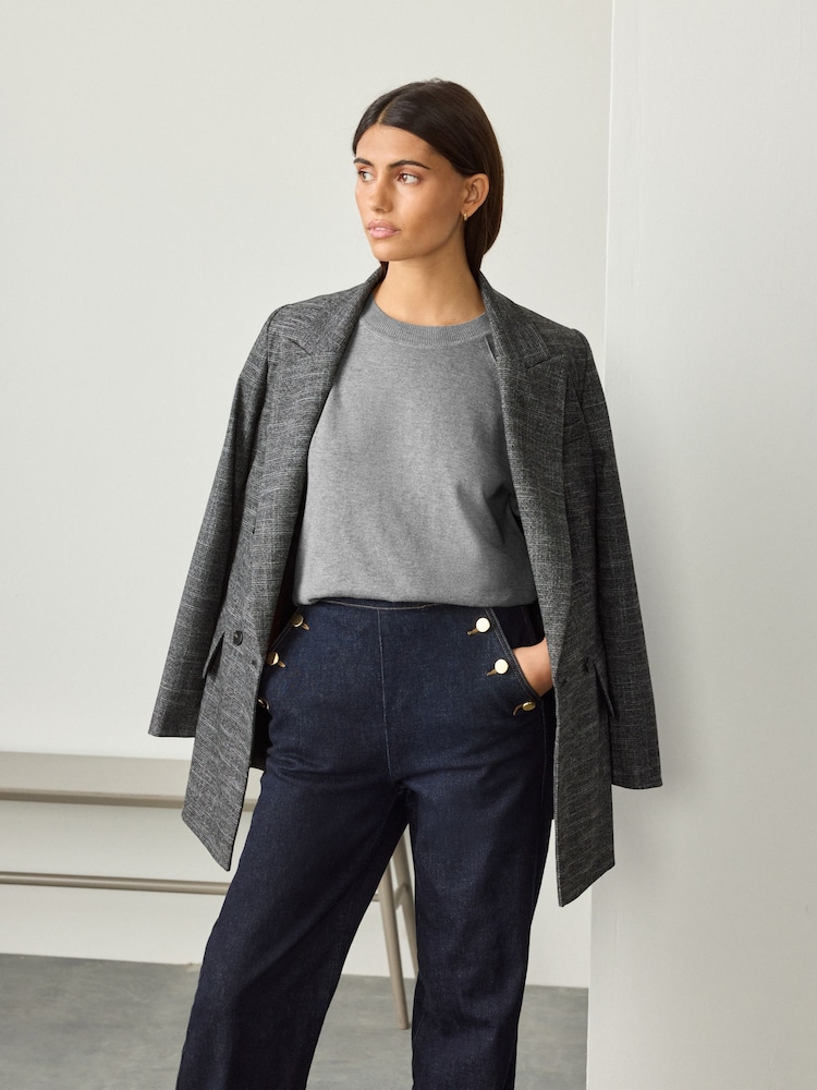 Grey Soft Touch Crew Neck Cotton Rich Jumper - Image 2 of 7