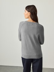 Grey Soft Touch Crew Neck Cotton Rich Jumper - Image 3 of 7