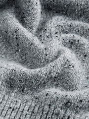 Grey Cotton and Wool Blend Shoulder Padded Waisted Nappy Jumper - Image 7 of 8