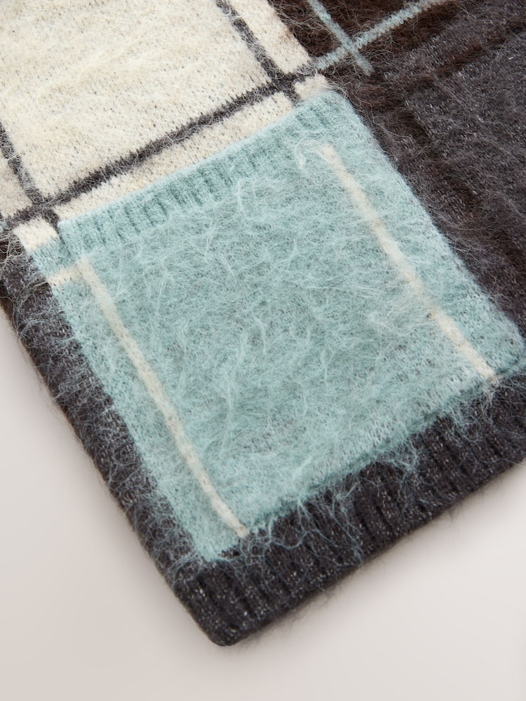Cheque azul - Brushed Crew Neck Knitted Pocket Tank - Imagem 9 de 9