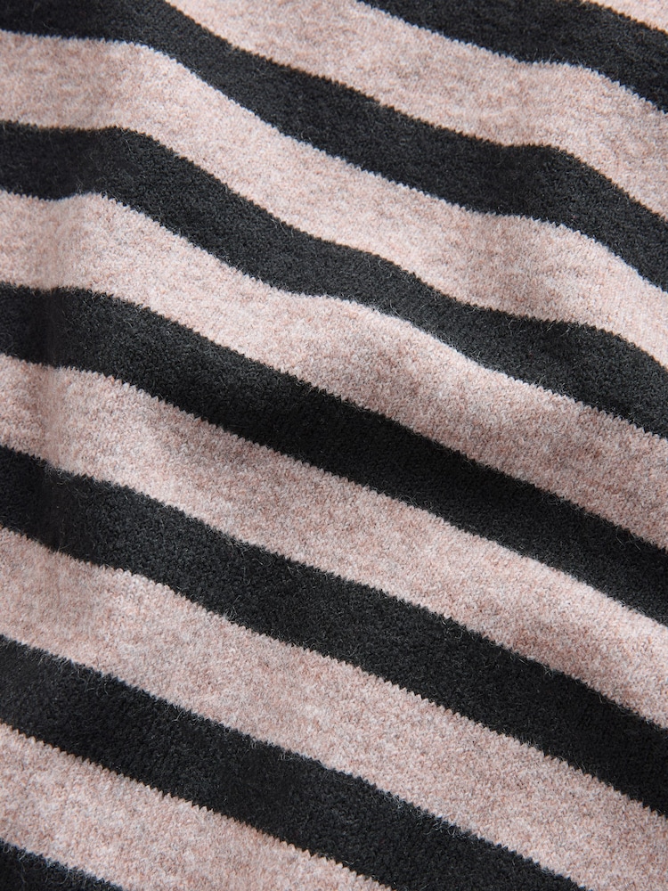 Neutral/Black Stripe Super Soft Crew Neck Long Sleeve Jumper - Image 8 of 8