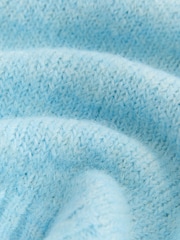 Light Blue Scoop Neck Knitted Sleeveless Tank Vest with Alpaca Wool - Image 7 of 8