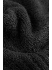 Black Scoop Neck Knitted Sleeveless Tank Vest with Alpaca Wool - Image 2 of 8