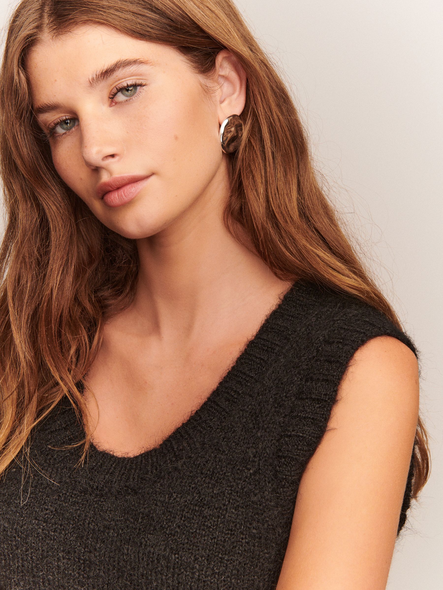 Buy Black Scoop Neck Knitted Sleeveless Tank Vest with Wool from