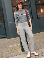 Grey Sports Slogan V-Neck Knitted Jumper - Image 2 of 13
