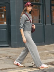 Grey Sports Slogan V-Neck Knitted Jumper - Image 5 of 13