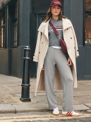Grey Sports Slogan V-Neck Knitted Jumper - Image 7 of 13