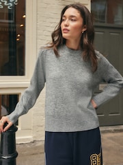 cinza mesclado - Blusa de malha Crew Neck com wool - Imagem 3 de 8