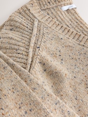 Neutral Nappy Cotton And Wool Blend Longline V-Neck Jumper - Image 2 of 8