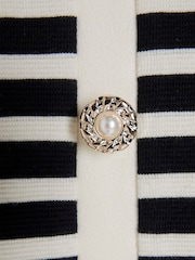 River Island Black Girls Stripe Button Shift Dress - Image 4 of 4