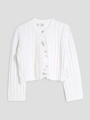 River Island White Girls Lace Back Cardigan - Image 1 of 2