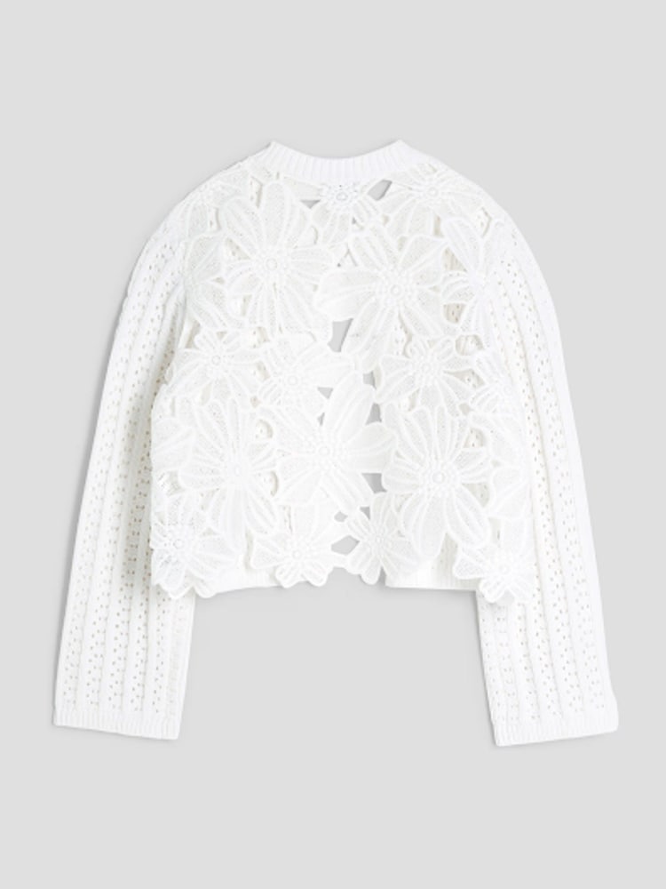 River Island White Girls Lace Back Cardigan - Image 2 of 2 River Island White Girls Lace Back Cardigan - Image 2 of 2
