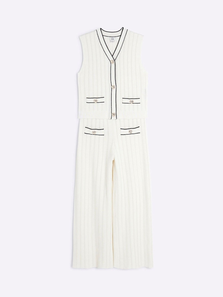 River Island Cream Girls Waistcoat Set - Image 2 of 5