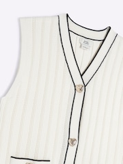River Island Cream Girls Waistcoat Set - Image 4 of 5