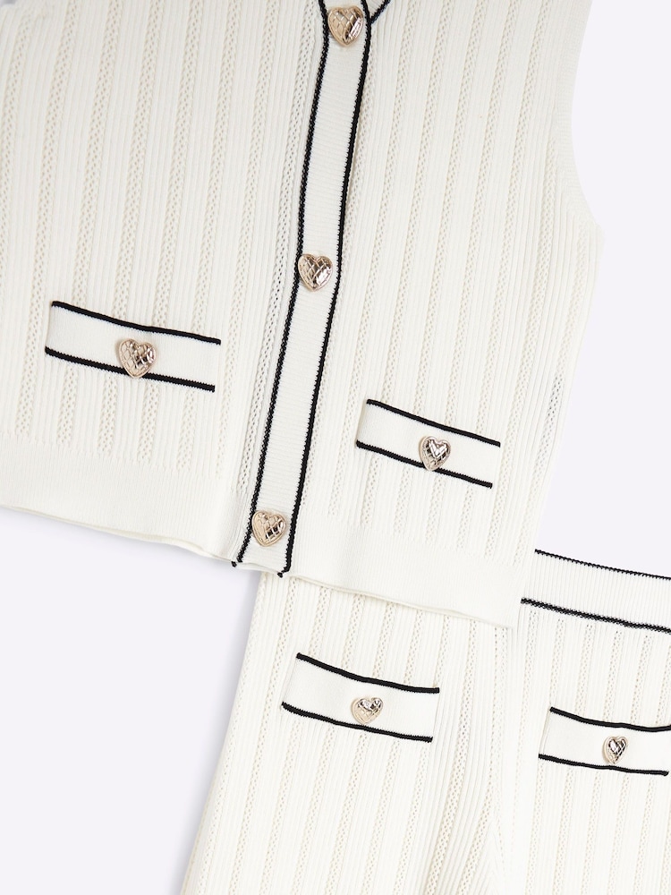 River Island Cream Girls Waistcoat Set - Image 5 of 5