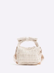 River Island Cream Girls Ruched Shoulder Bag - Image 2 of 5