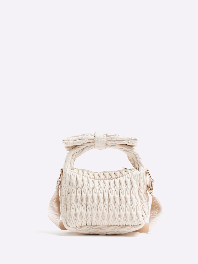River Island Cream Girls Ruched Shoulder Bag - Image 2 of 5