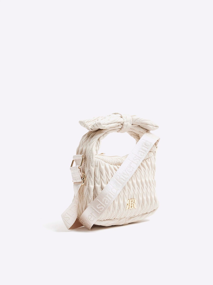 River Island Cream Girls Ruched Shoulder Bag - Image 3 of 5