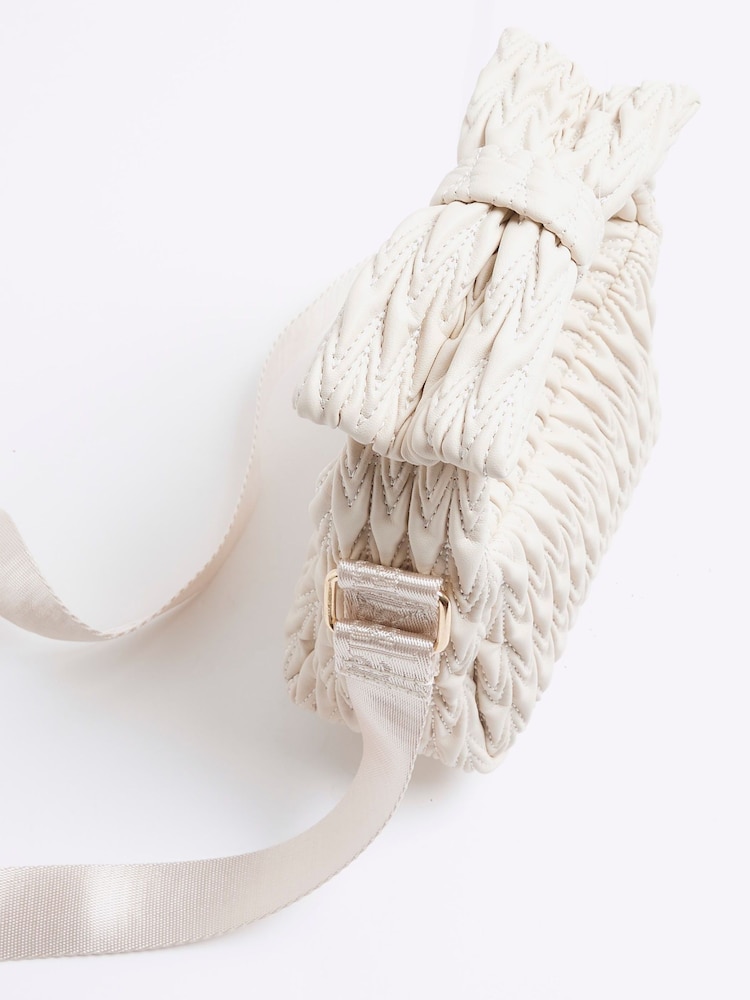 River Island Cream Girls Ruched Shoulder Bag - Image 4 of 5
