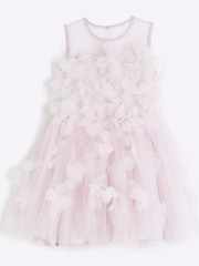 River Island Pink Girls Embellished Tulle Dress - Image 1 of 4